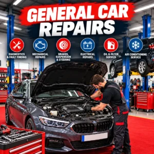 Mechanic carrying out general car repairs